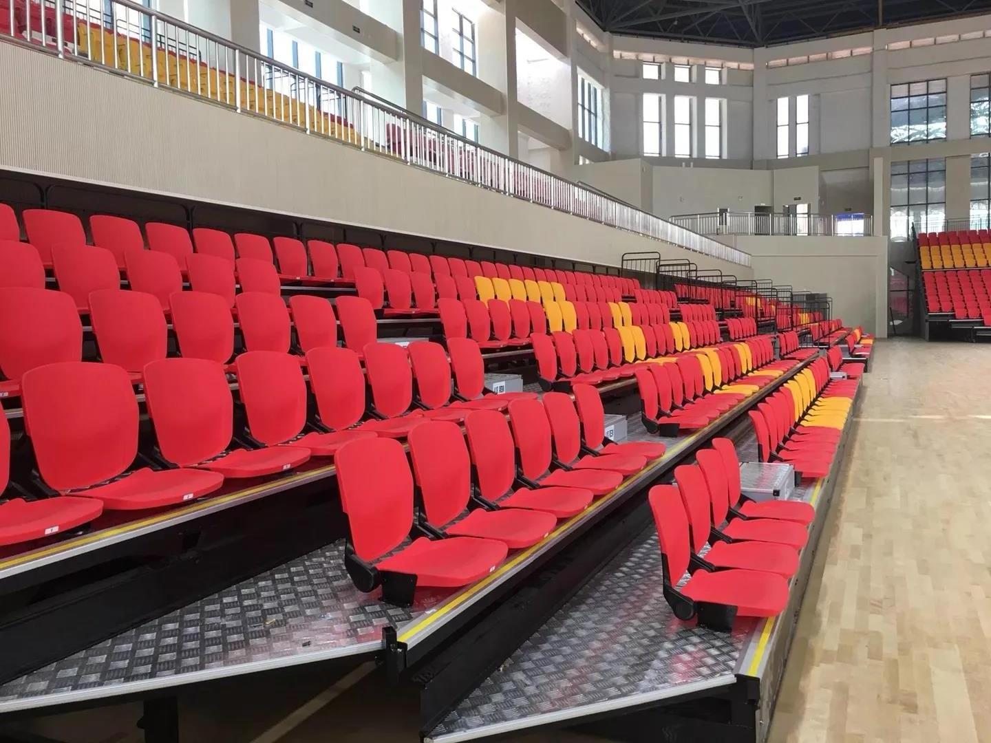 Factory Customized UV Stable Anti-aging Sports Retractable Bleachers for Stadium and Hall Telescopic Seating