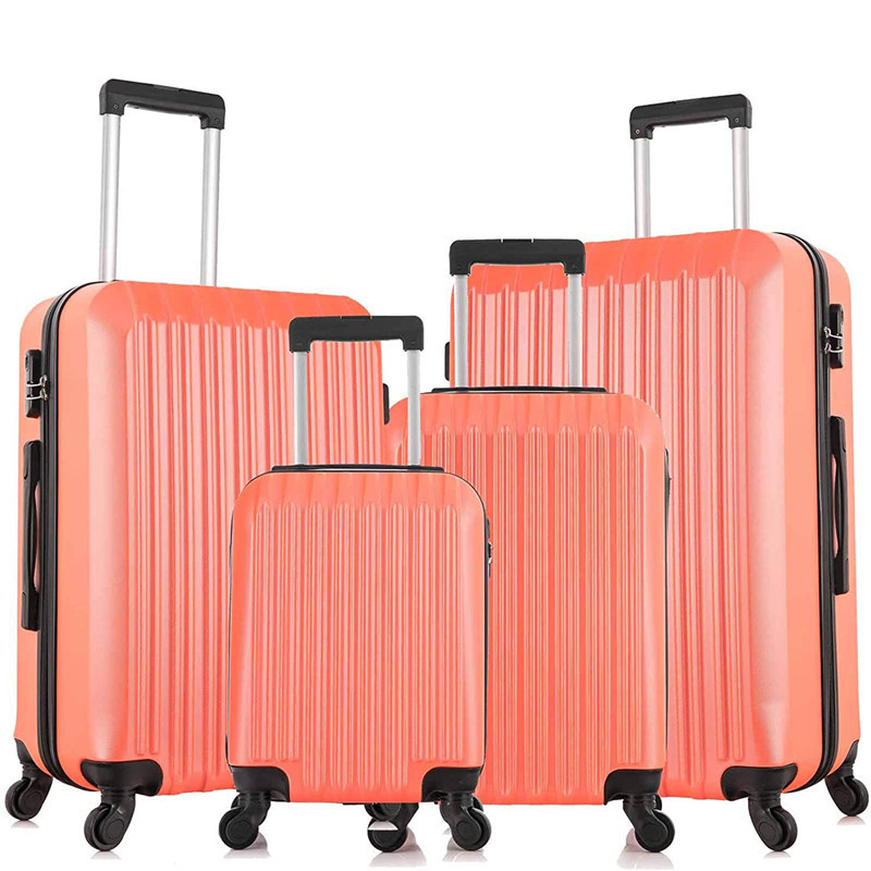 Big Designer Travel Bags Cases 4 Pieces Pink Quality Luggage Set for Girls with TSA Lock