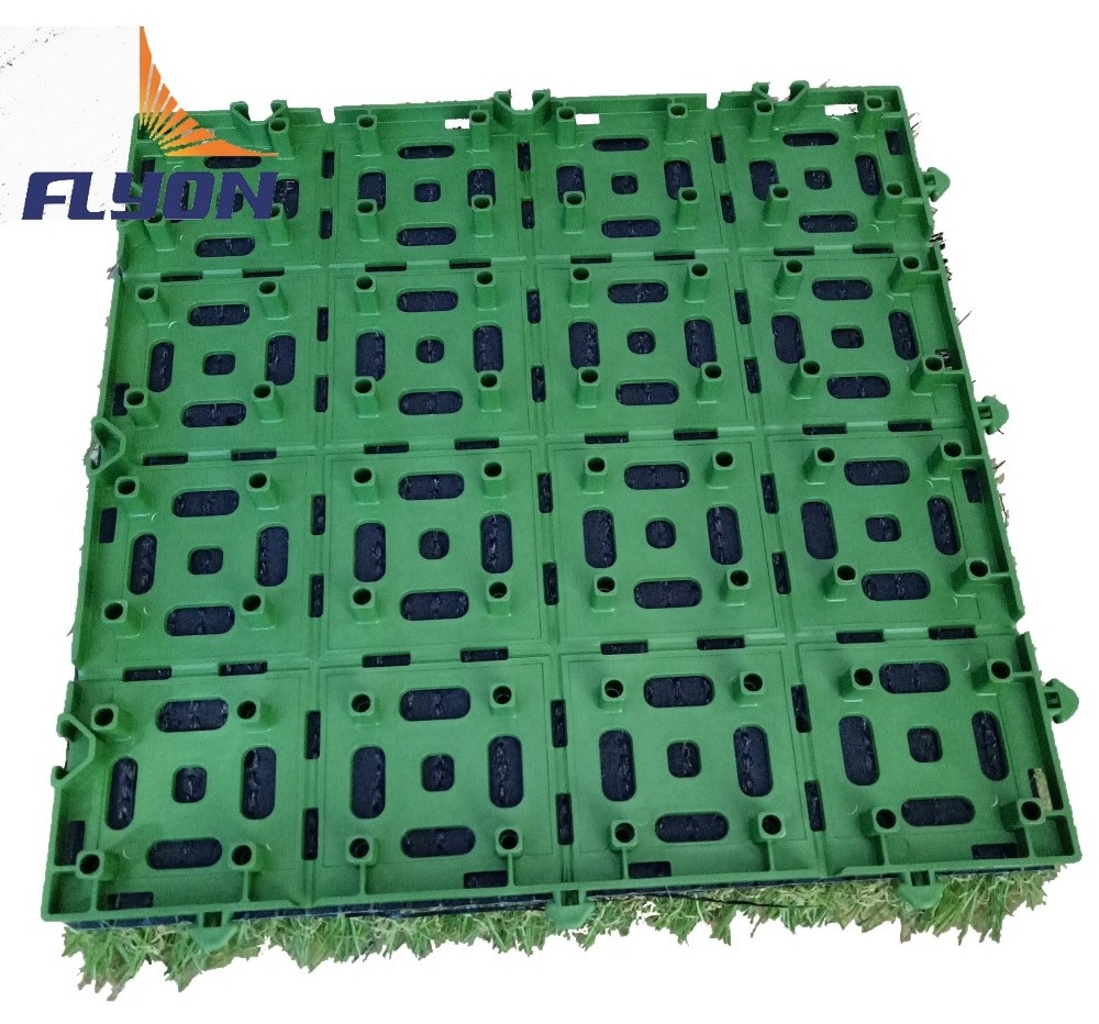 removable football grass PP interlocking modular artificial grass sport court tile modular plastic floor tiles