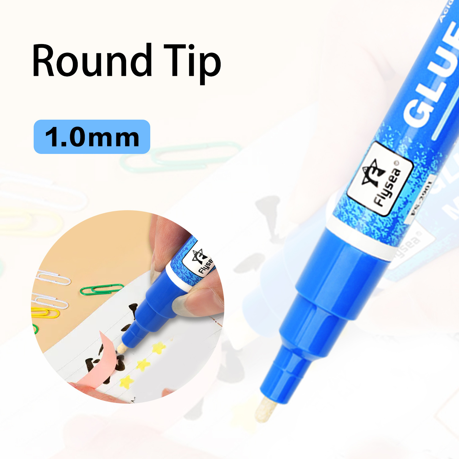 Flysea Hot Selling Medium &Extra Fine Tip  Glue Pen for Kids Craft Bonding