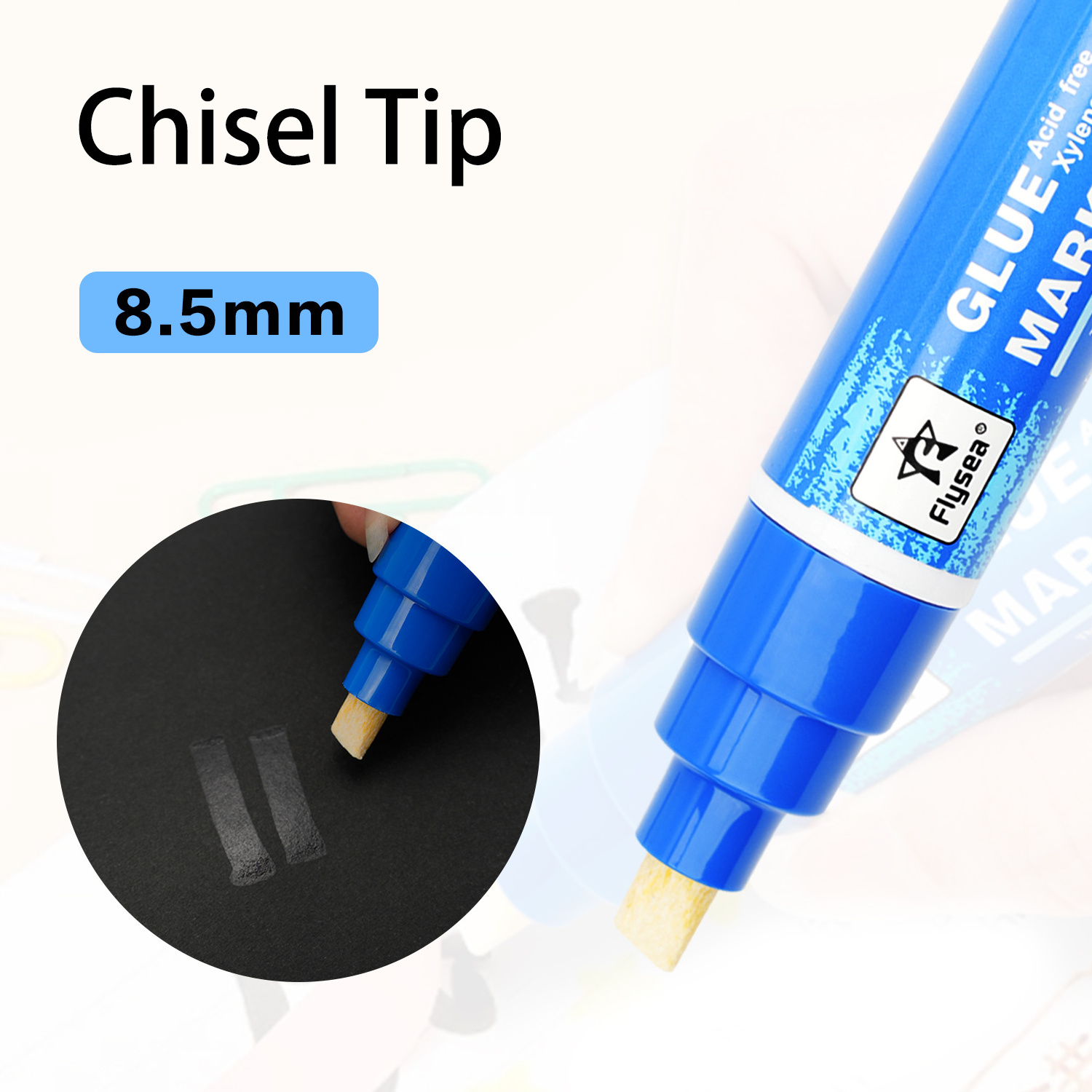 Factory Wholesale Chisel&Flat Tip Glue Pen for Scrapbooking