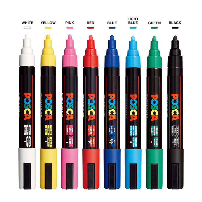 8 Pack Paint Markers Medium Reversible Tips Acrylic Paint Pen Markers Set  for Art Supplies