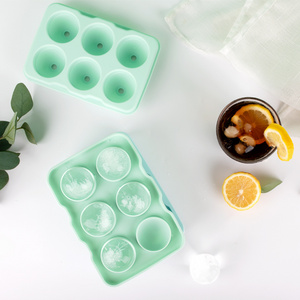 6 Cavity Large Cube Silicone Ice Tray Bandeja De Hielo Giant 2 Inch Ice Cubes Keep Your Drink Cooled for Hours