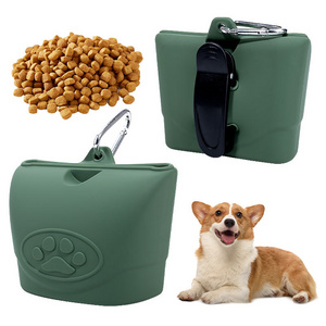 Hot Selling Waist Silicone Dog Treat Bag Pouch Portable For Pet Silicone Dog Training Bag Dog Treat Pouch