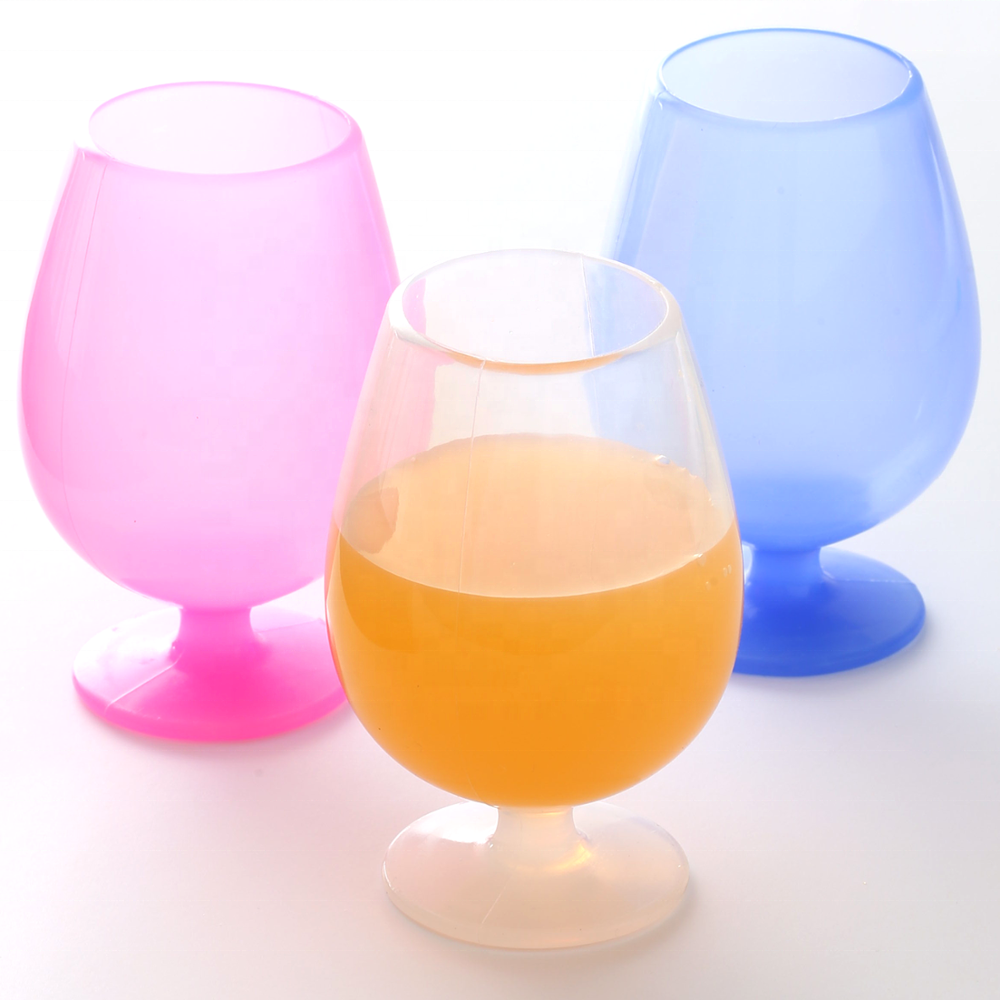 silicone cup Silicone Wine Glasses  With Matching Silicone Straws