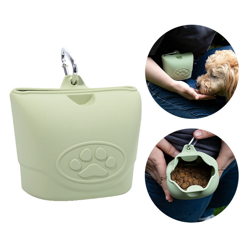 Waist Silicone Dog Treat Bag Pouch Portable For Pet Silicone Dog Training Bag Dog Treat Pouch