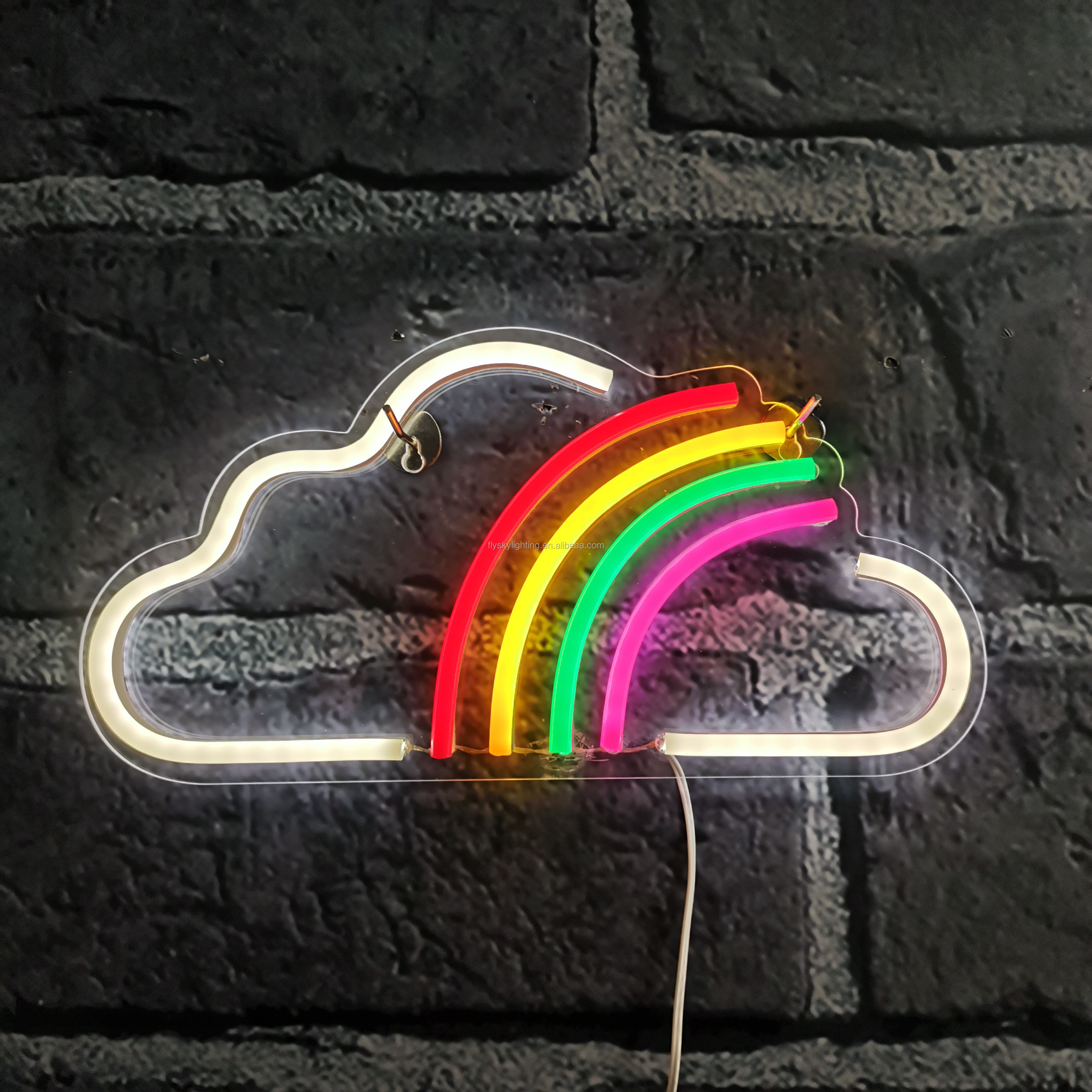 Rainbow Meteor Neon Light Sign for Wall Decor  Bedroom, Kids Room, Living Room, Bar, Lounge