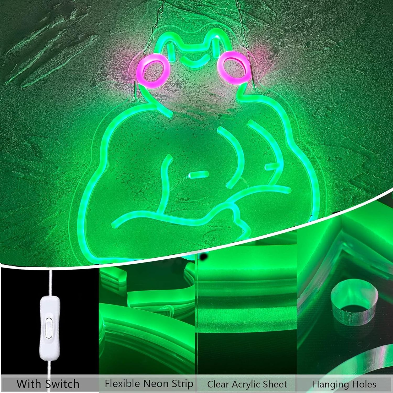 LED Neon Signs for Wall Decor, Gym Room Wall Art, USB Powered for Bedroom Living Room Game Room