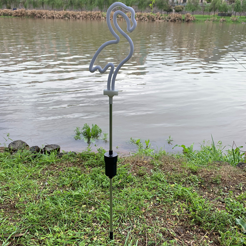 hot selling products solar led flamingo neon light best for outdoor garden decoration