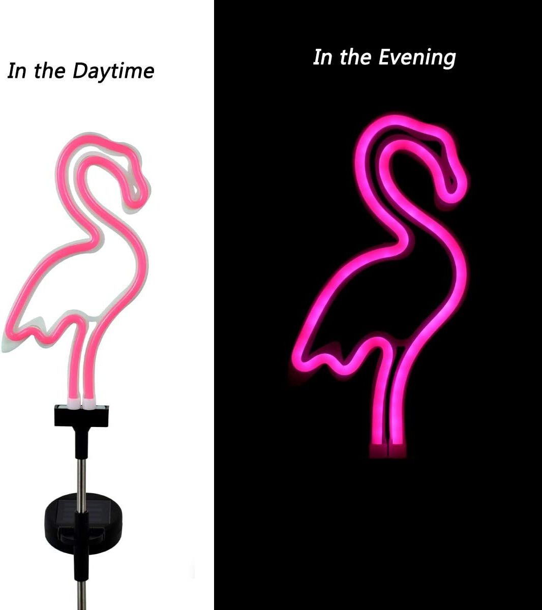 hot selling products solar led flamingo neon light best for outdoor garden decoration