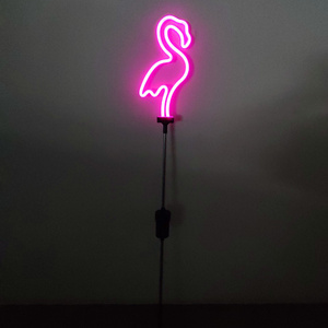 hot selling products solar led flamingo neon light best for outdoor garden decoration