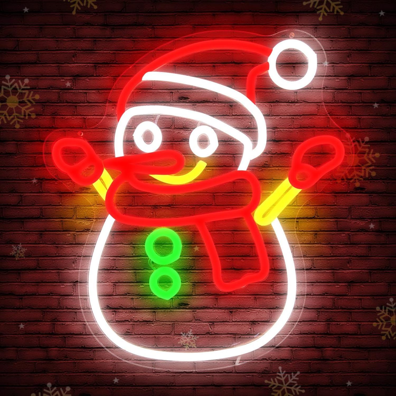 Snowman Neon Sign Dimmable Christmas Neon Lights Art Wall Led Neon Light Up Signs