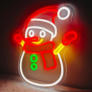 Snowman Neon Sign Dimmable Christmas Neon Lights Art Wall Led Neon Light Up Signs