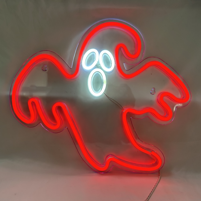 pumpkin face neon Signs Wall Light Battery USB Powered for Room Wall Decoration.