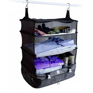 2024 Custom New Designer Stow Go Travel Luggage Organizer With Built In Hanging Shelves and Laundry Storage Compartment Bag