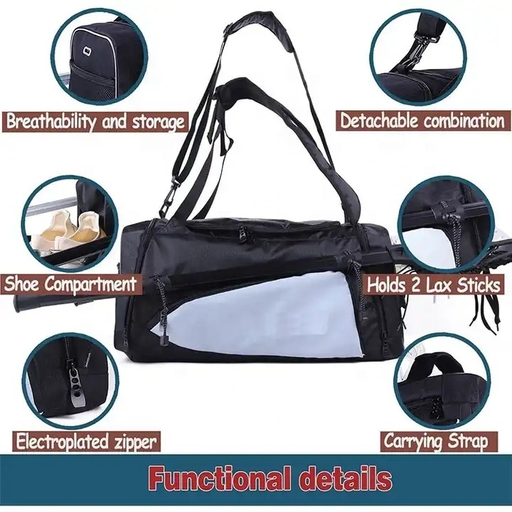 Customize 40L Sling Lacrosse Bag Holds 2 Sticks and All of Your LAX Gear Holds All Lacrosse or Field Hockey Equipment