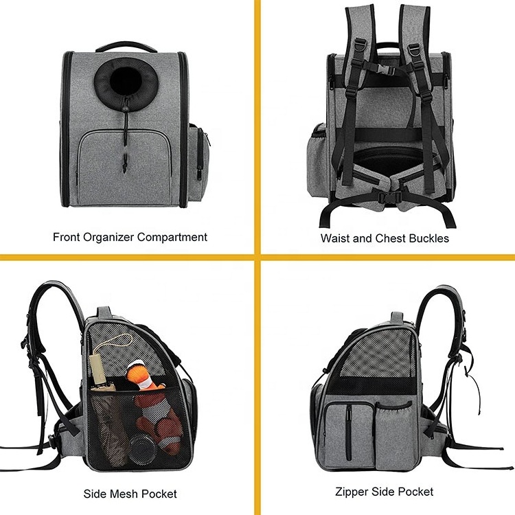 Custom Logo Doggy Walking Bagpack Durable Outdoor Travel Mochila Dog Cat Carrying Pet Carrier Backpack