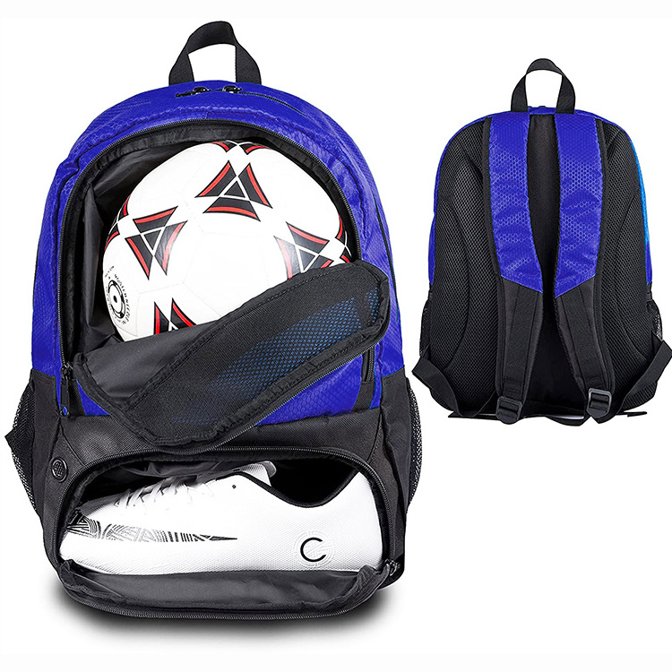 Custom logo bagpack gym sports youth soccer ball back pack basketball football bag with shoe compartment