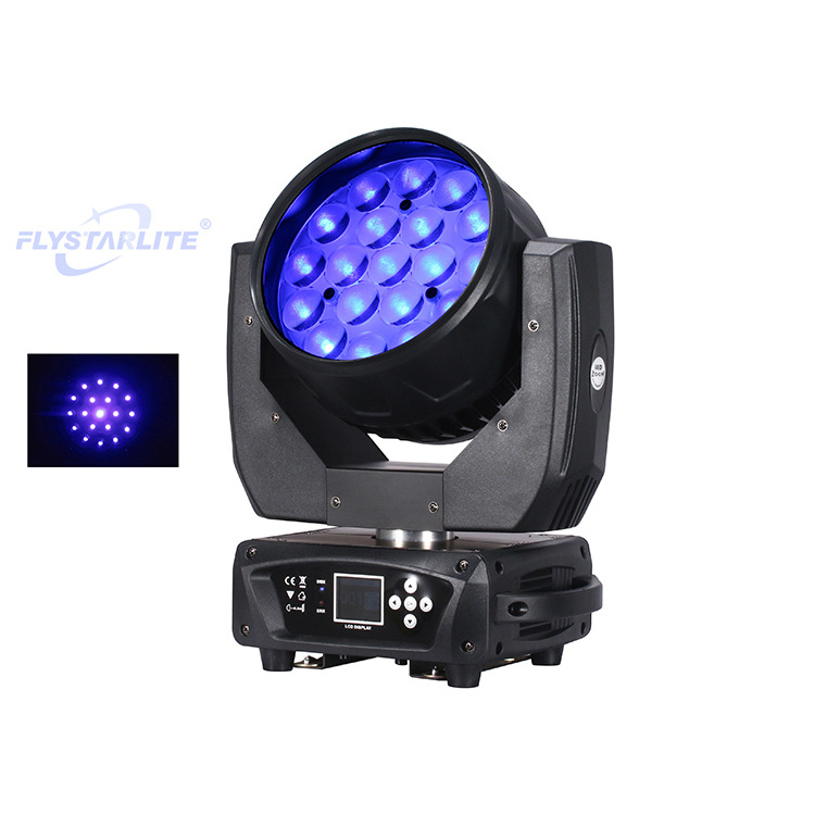 Flystar martin mac aura 19x15w zoom led moving light dmx512 shehds lighting