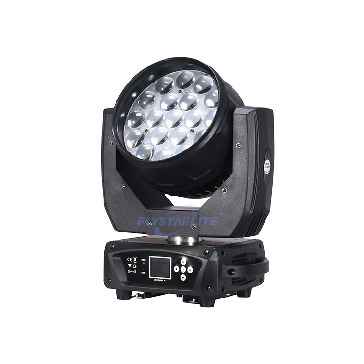 Flystar martin mac aura 19x15w zoom led moving light dmx512 shehds lighting