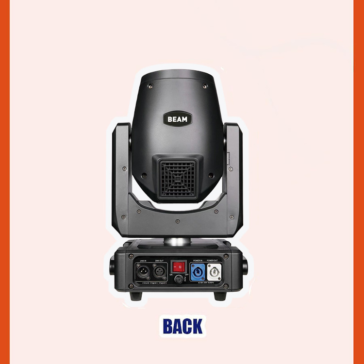 Mini 230W 7R Beam Moving Head Light DJ Disco Stage Lights DMX512 16 Channels 8+16 Prism and Rainbow Effect Mini Beam