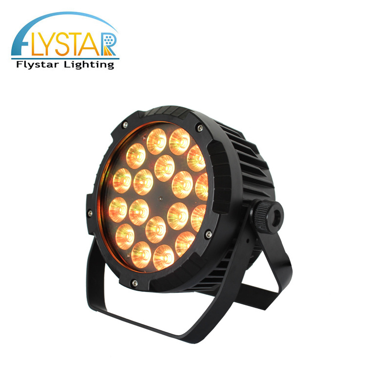 Cheap DMX512 Indoor LED Slim Flat PAR Can PAR 64 Light 18PCS 15W RGBWA LED PAR Light dj concert club