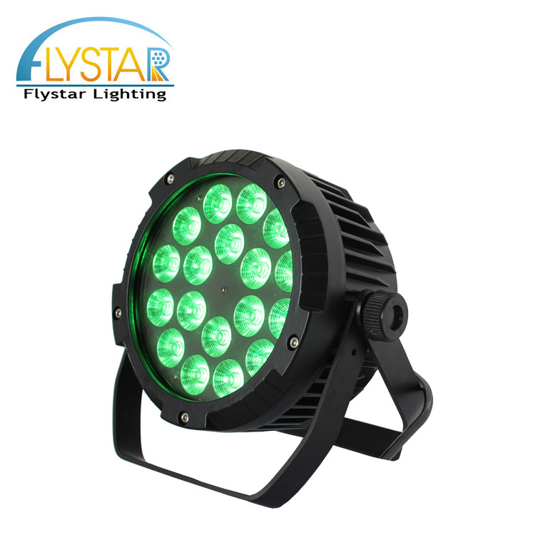 Cheap DMX512 Indoor LED Slim Flat PAR Can PAR 64 Light 18PCS 15W RGBWA LED PAR Light dj concert club