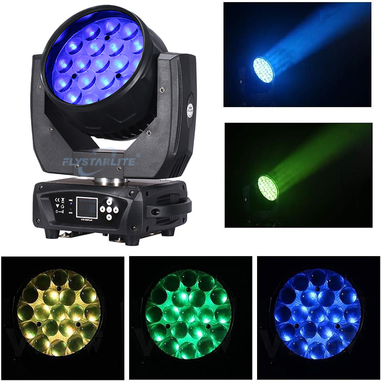 Mac aura shehds 19x15w zoom wash beam led moving light