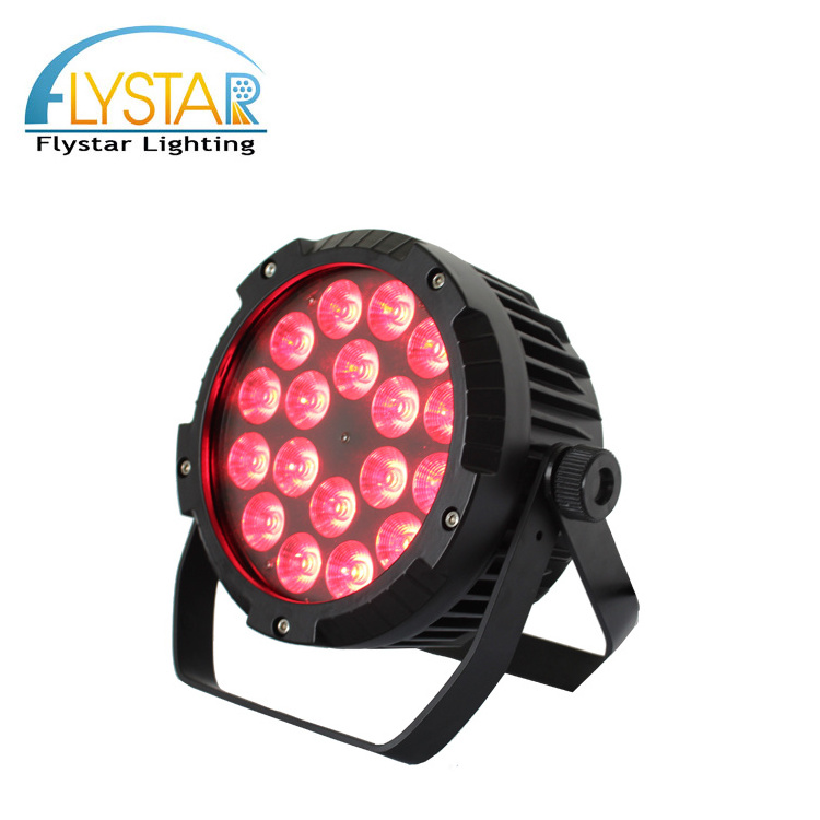 Cheap DMX512 Indoor LED Slim Flat PAR Can PAR 64 Light 18PCS 15W RGBWA LED PAR Light dj concert club