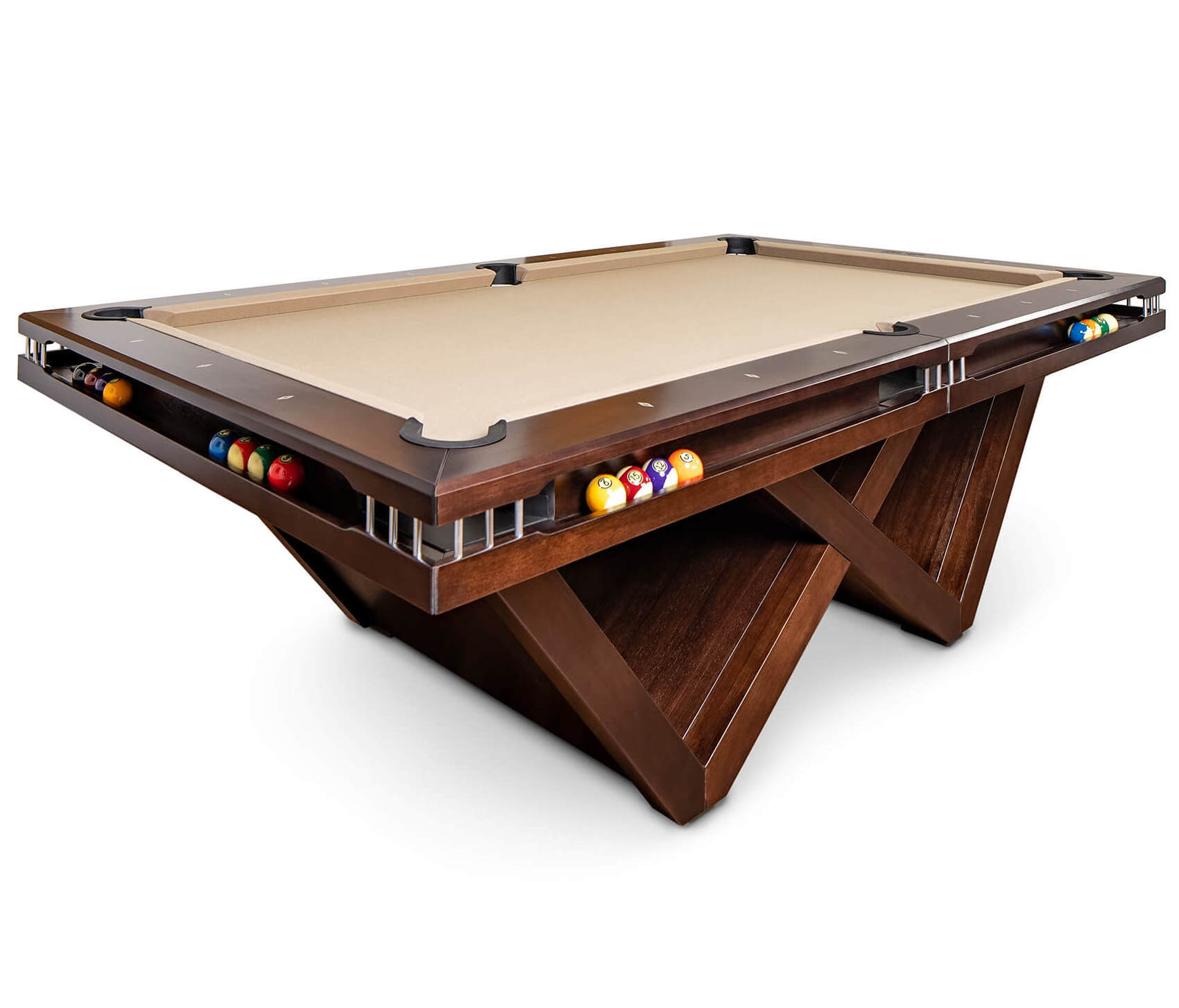 China New Design Modern 3 Cushion Slate Solid Wood W Leg Billiards 8ft 9ft Pool Table for Sale