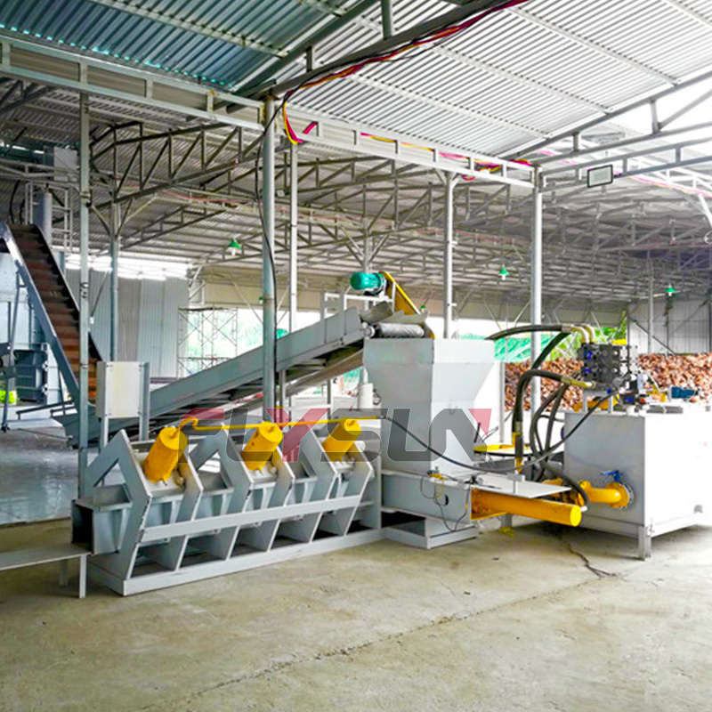 Malaysia site cocopeat block press machine  coconut peat block coco coir brick making machine