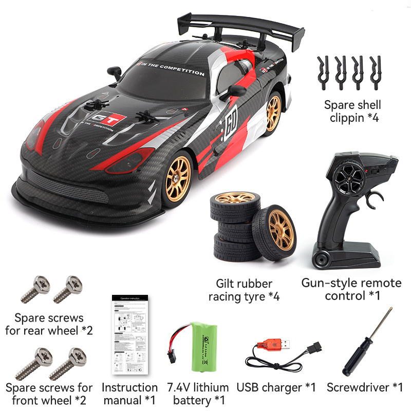 New full-scale four-wheel drive 1:16 Dodge high-speed drift car RC racing car RTR Tires Gift for Kids Christmas gift