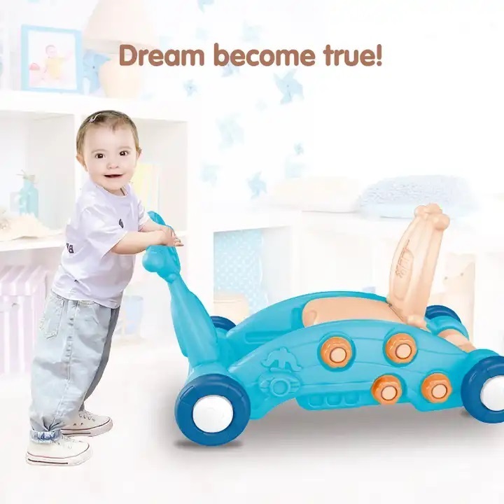 Multifunctional Baby Sliding Scooter Ride On Car Kids Activity Handcart Push/Pull Toys Walker 3 in 1 Baby Rocking Chair