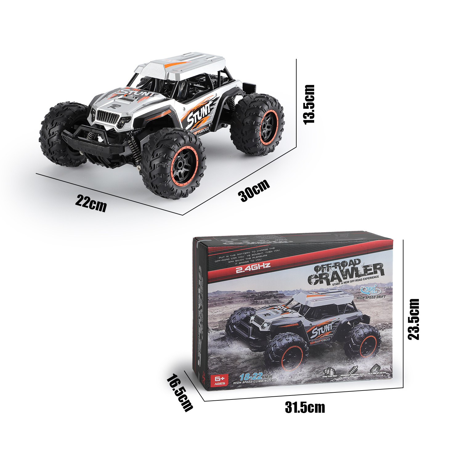 2.4Ghz All Terrains Off-road Climber Electric Toy RC Car 4WD High Speed Remote Control Big Wheel Car For Kids