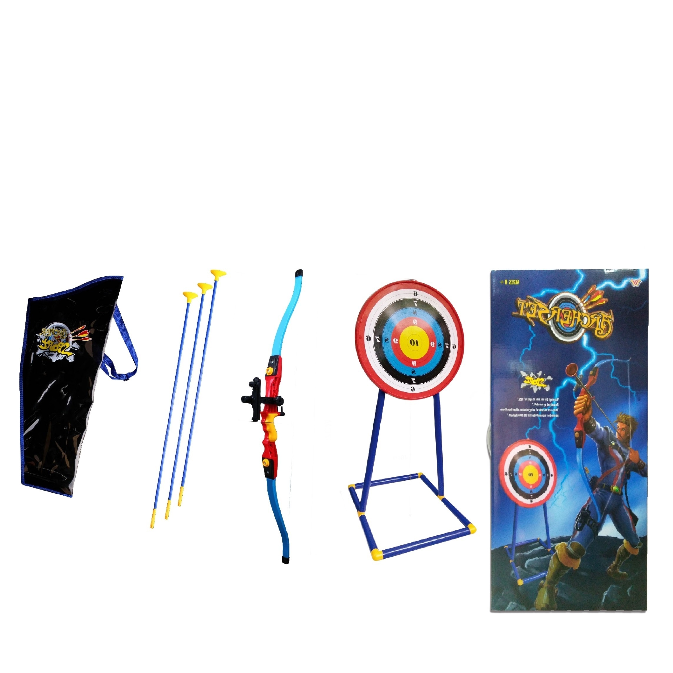 Popular Outdoor Shooting Sports Games Plastic Children Toy Cheer Compound Bow Arrow Kit With Target Rack Compound Bow Slingshot