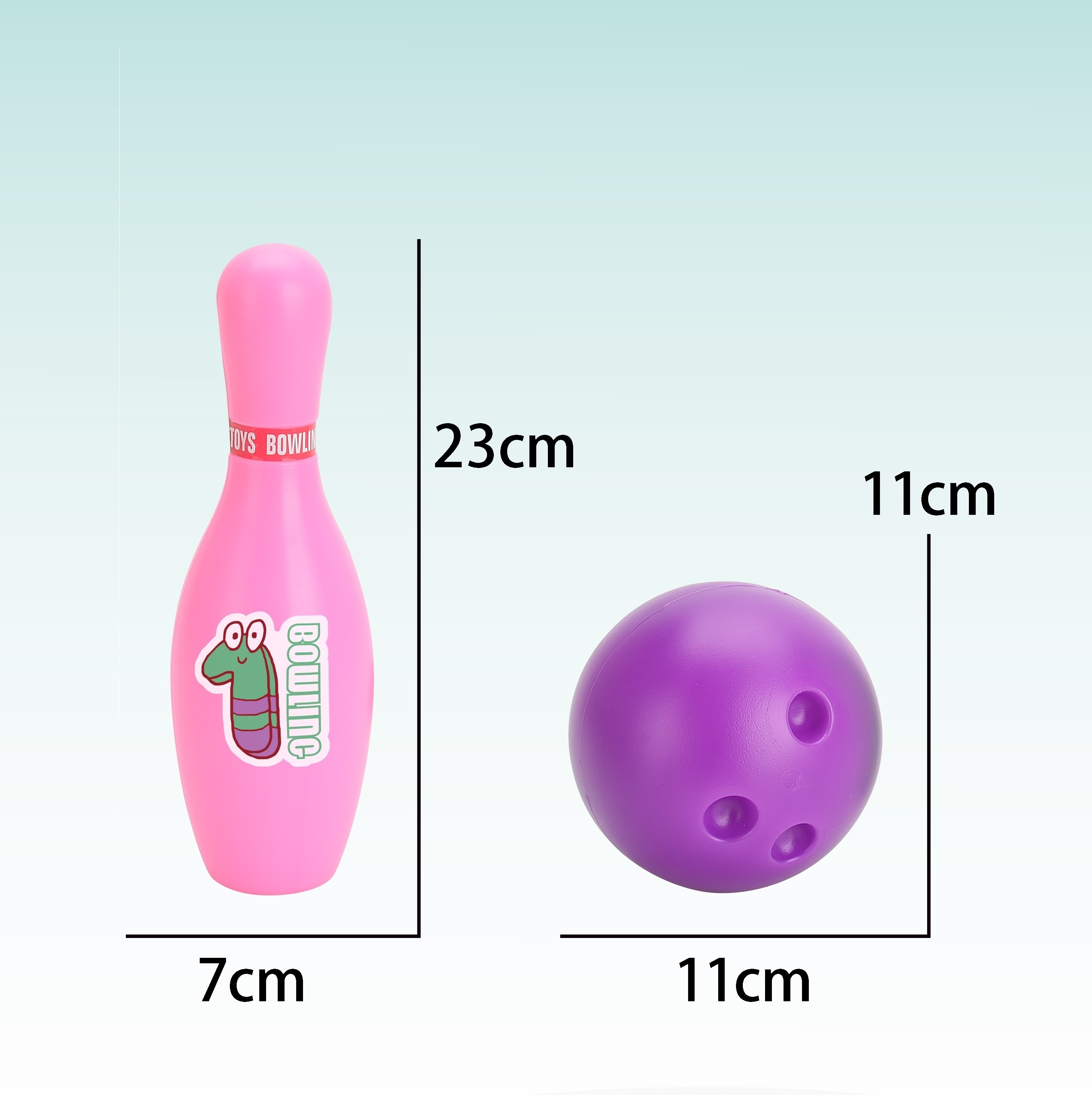 Kids And Adults 23CM Bowling Bag 2 Balls Plastic Bowling Pins Toys Yard Games Window Box Pack