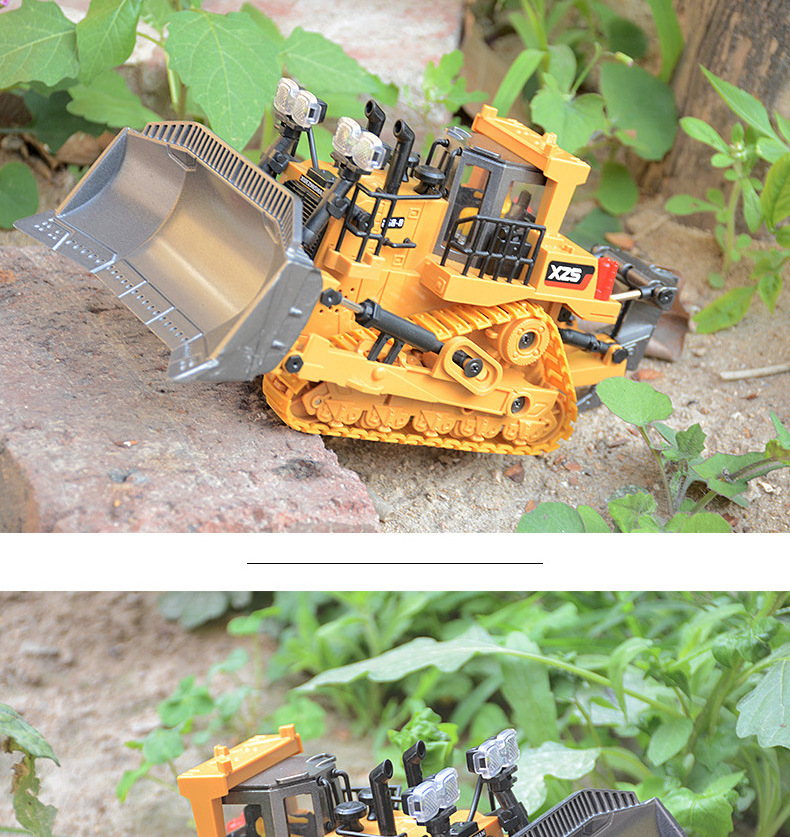 Remote control Alloy Car Truck 2.4GHz RC Car Engineering Vehicle Truck LED Light Sound bulldozer Model Toy hot sell