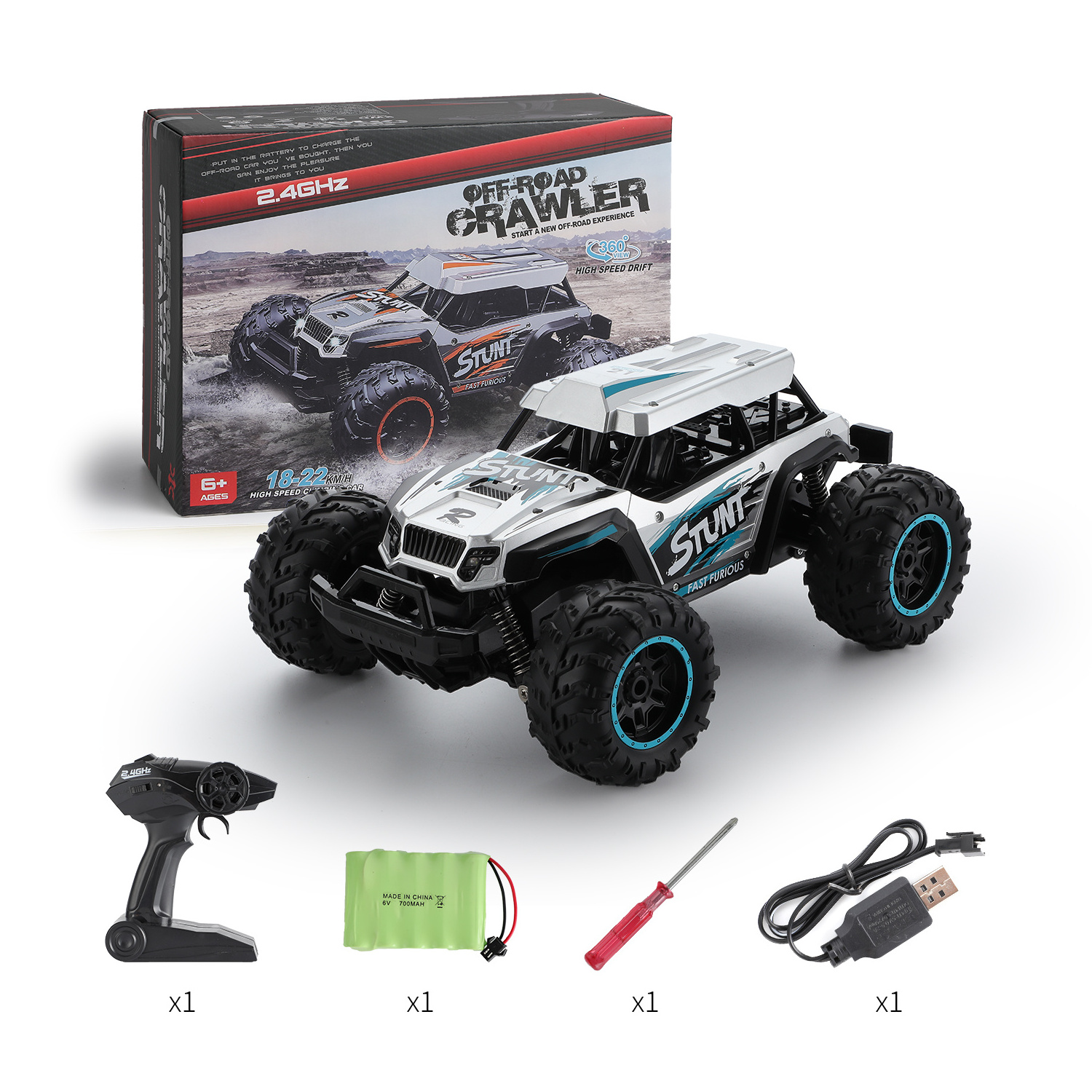 2.4Ghz All Terrains Off-road Climber Electric Toy RC Car 4WD High Speed Remote Control Big Wheel Car For Kids