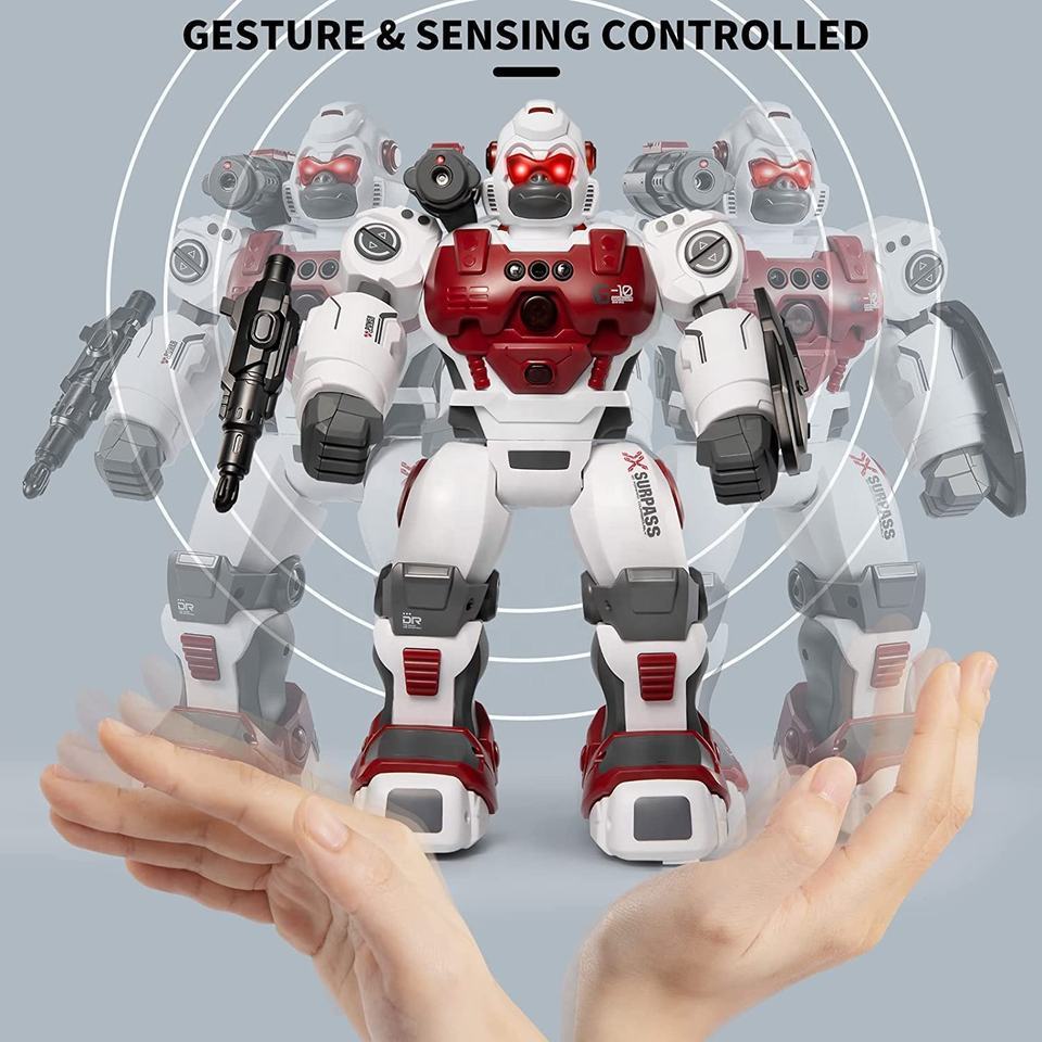 Flytec 2.4Ghz Intelligent Spray Gorilla Robot Toy Remote Control and Gesture Sensing Robot Programable Simulation Spray Flame