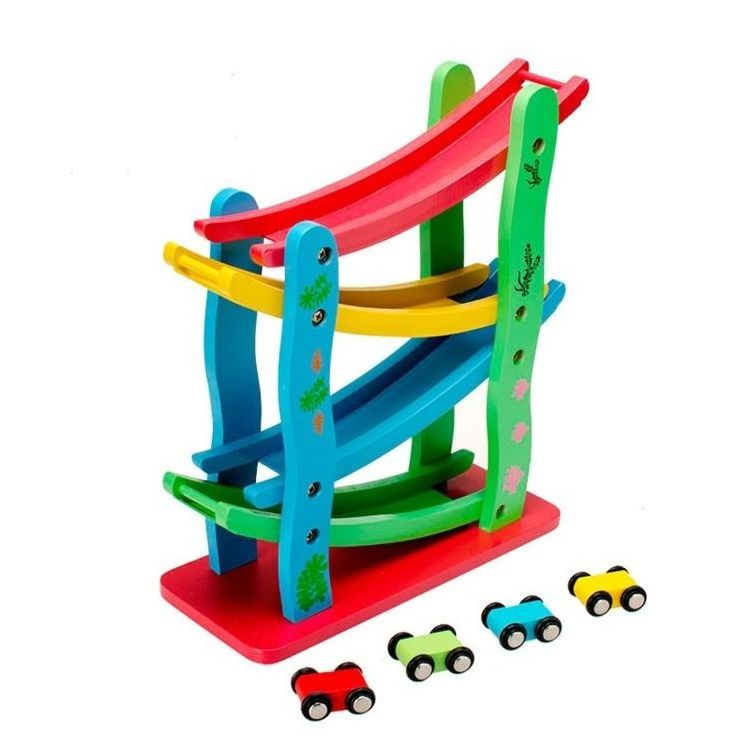 2023 Hot Sale Track Train Set Toys Wooden Road Track Play Wooden Toy Car Set Slot Kids Car Track Baby Furniture Educational Toys