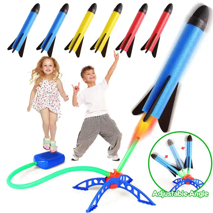 Pedal Skyrocket Foam Air Pump Rockets Inflatable Launcher 200 Feet Shooting Game Christmas Gifts For Kids Sport Toys