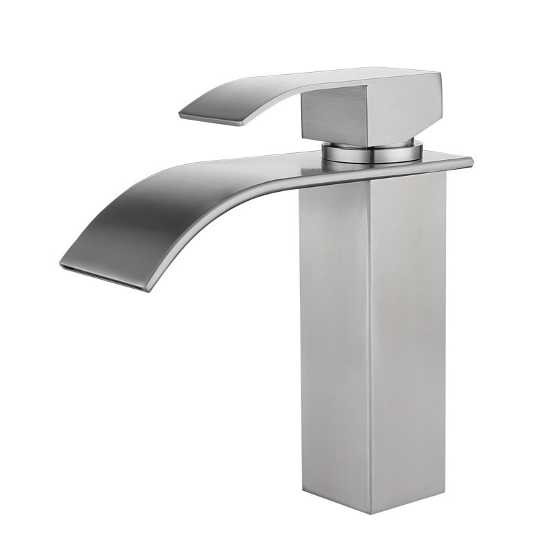 Waterfall Faucet Deck Mount Hot Cold Water Basin Mixer Taps Polished Chrome Lavatory Sink bathroom tap