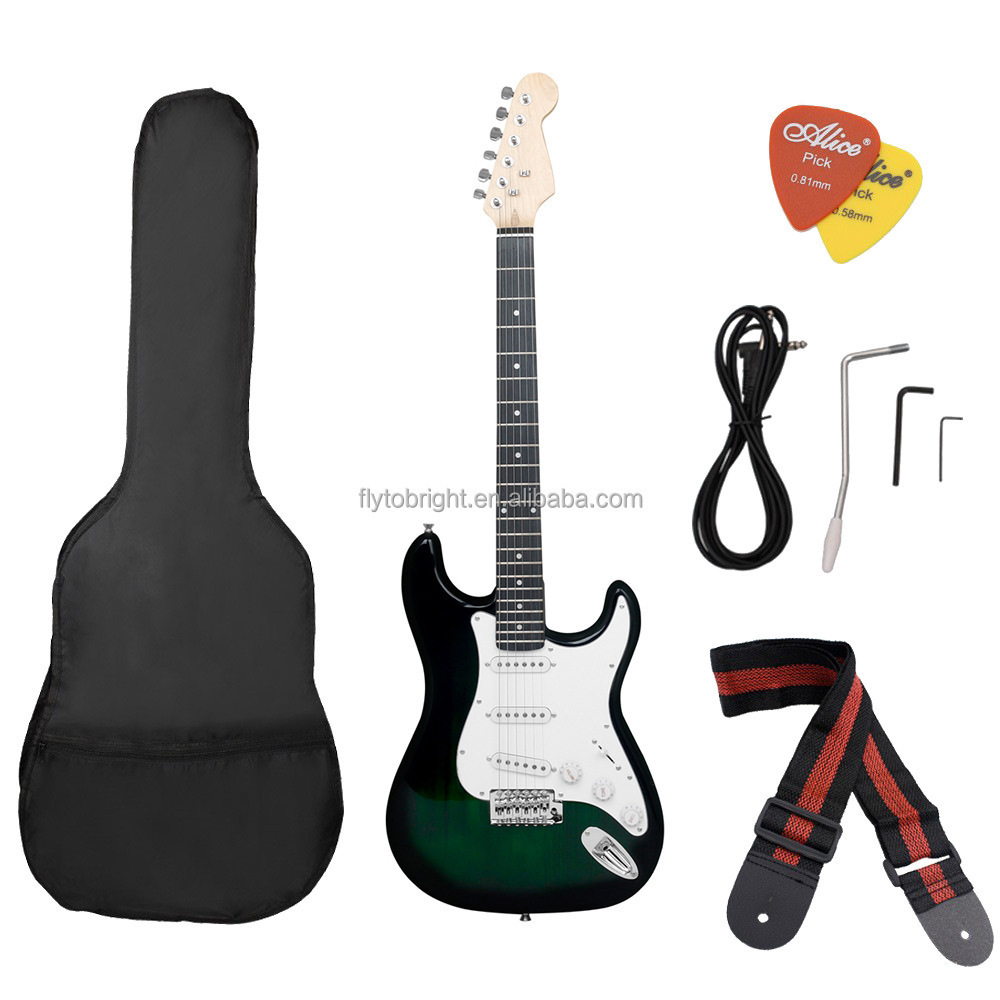 custom green musical 6 stringed instruments acoustic electric bass guitar buy kit and pickup