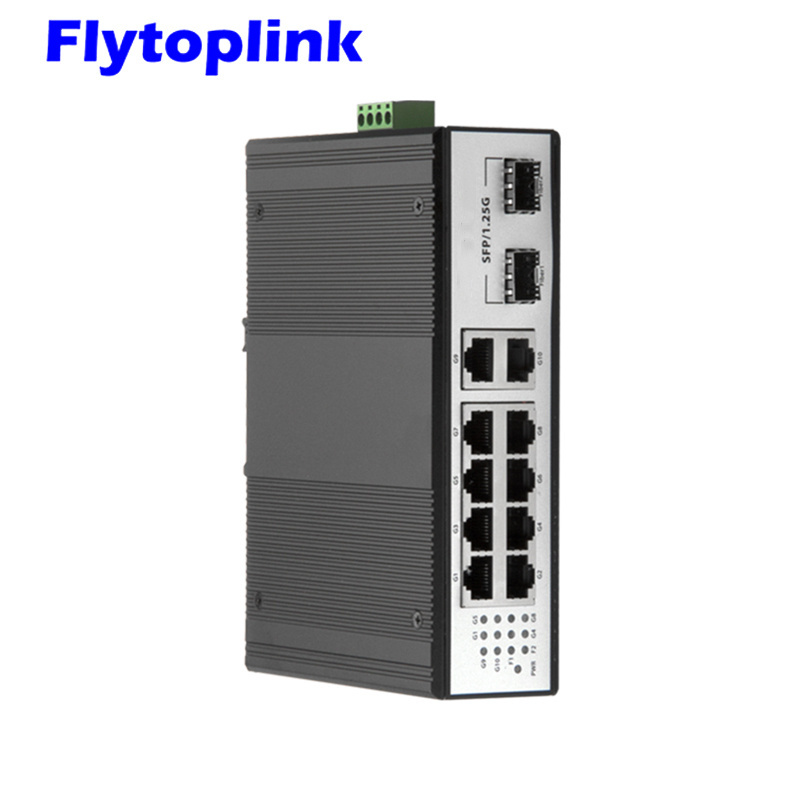 10-port 10//100/1000BASE-TX+2 SFP Industrial Switch Din Rail type 10RJ45 2SFP industrial ethernet switch