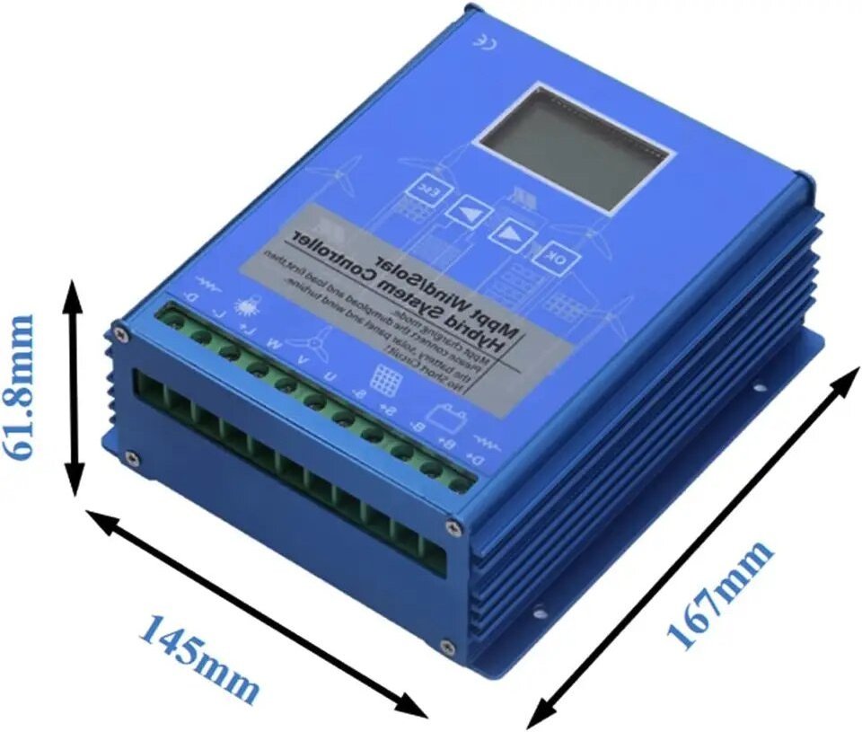 Charge 1500W 1200W 1000W 1Kw Wind Turbine Controller 100 Amp 24V 48V Auto Mppt Wind Solar Hybrid Charge Controller