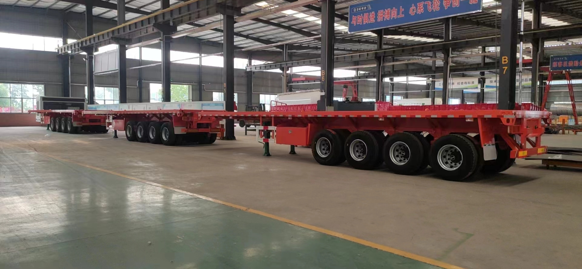 4 Axis Flat Container Semi-Trailer Customizable Chinese Factory Quick Delivery Truck Trailers Raw Wood Steel Carrier Cheap Price