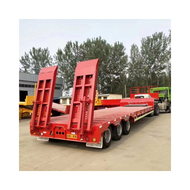 special transportation 40ft 50 ton Flatbed semi trailer 3 axle Flat Bed Truck Trailer for sale