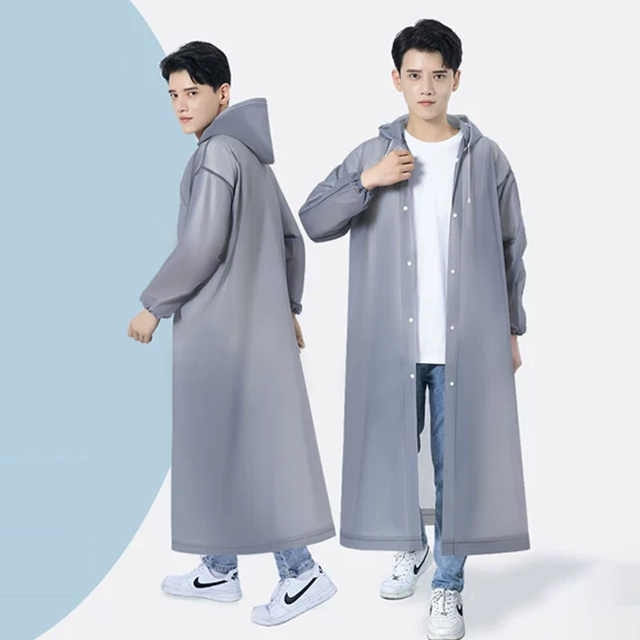 Factory Custom Rain Coat Reusable Rain Ponchos for Adults Men clear Lightweight rain coats for women with Hood and Drawstring