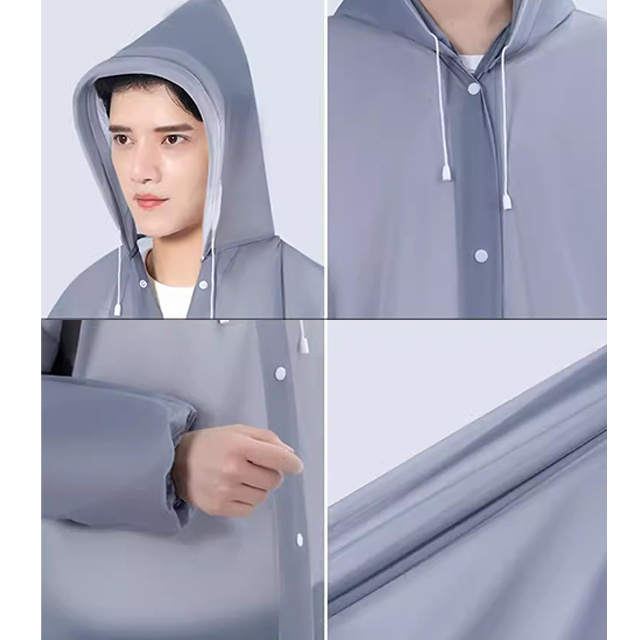 Factory Custom Rain Coat Reusable Rain Ponchos for Adults Men clear Lightweight rain coats for women with Hood and Drawstring