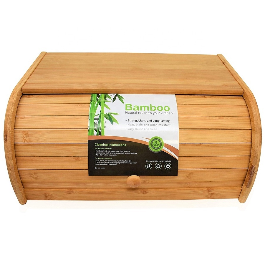 High quality home kitchen tools storage box bamboo bread box